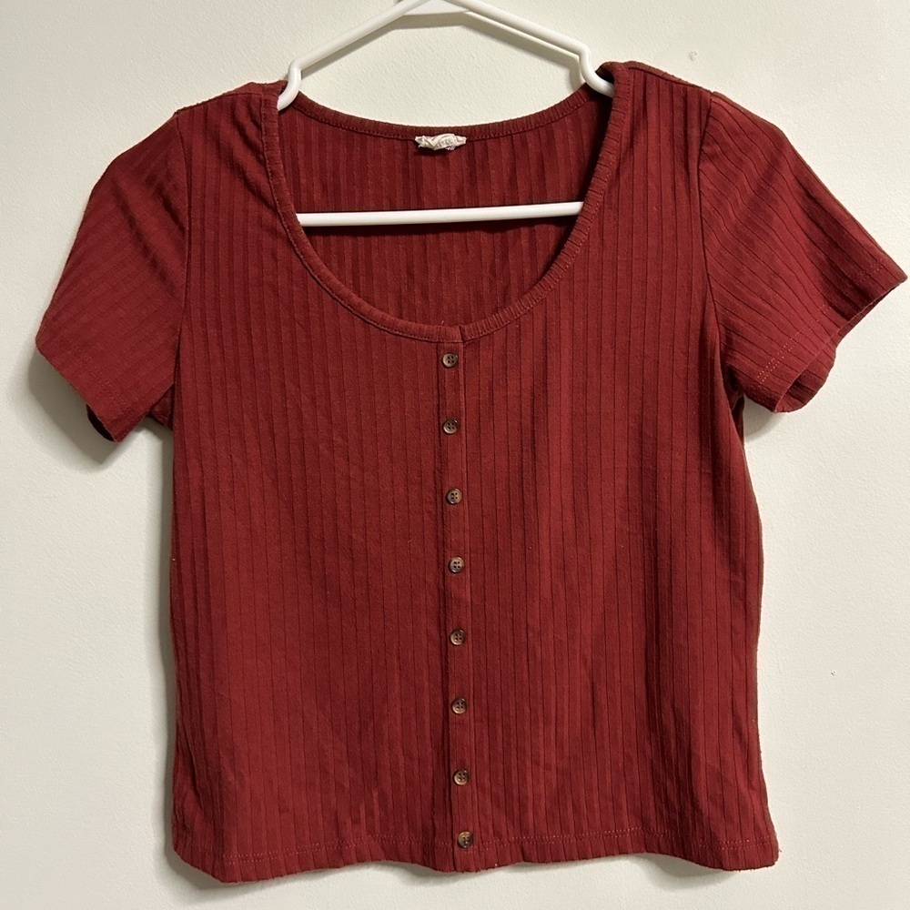 Garage Ribbed  Cropped T‎ Shirt